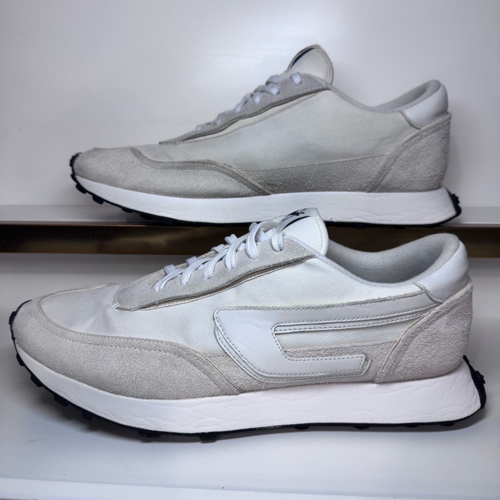 Diesel S-Racer LC Men’s Sneakers Grey Suede Mesh US 10.5 EUR 44 Preowned